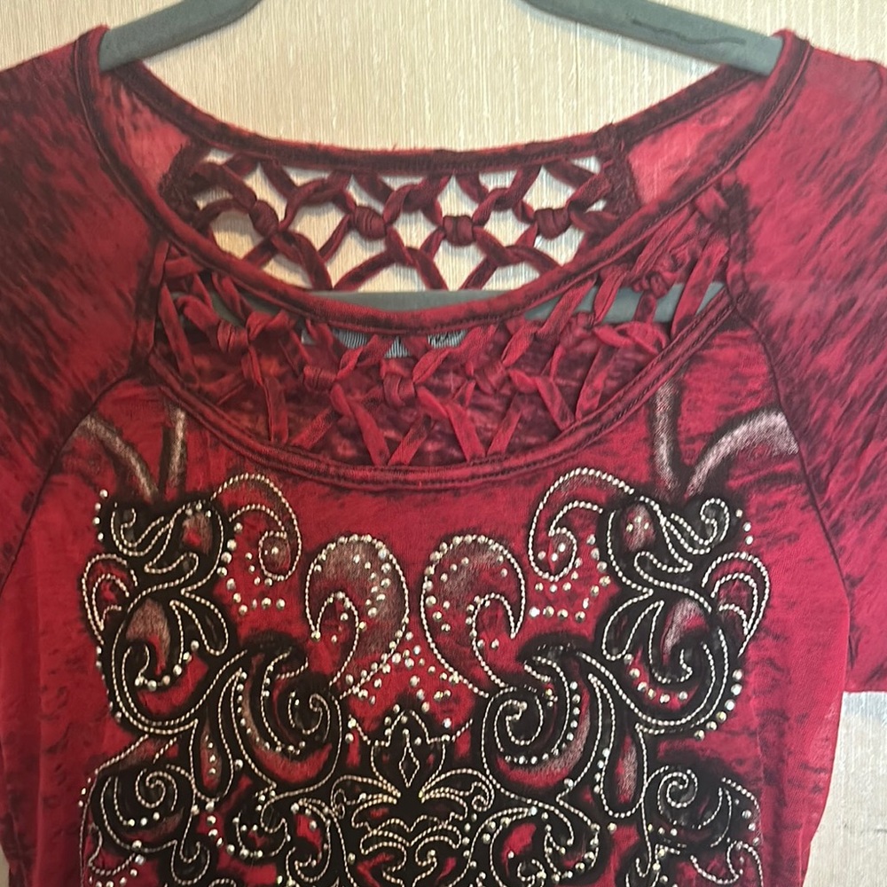 Women's Embellished Top Y2K Style - Picture 3 of 6